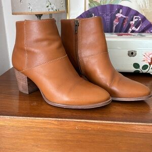 Madewell Rosie Tan Leather Ankle Boots — like new